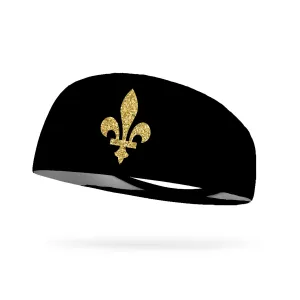 Fleur De Lis (Gold Shimmer) Performance Wicking Headband